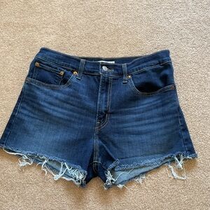 High rise cut off shorts